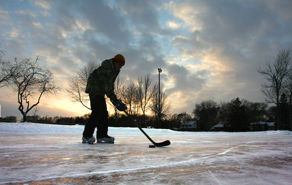ice skating sunset