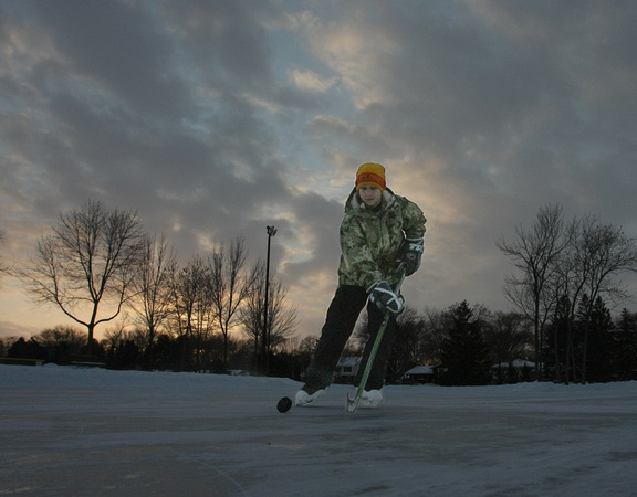 ice skating sunset