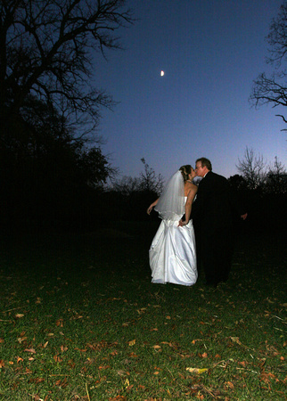 Wedding Moonrise Kiss