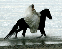 Bride on Horse lakefront