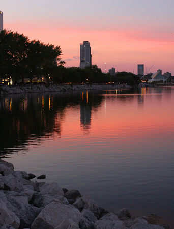 Milwaukee lagoon sunset