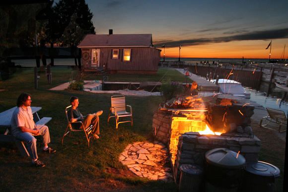 Door County sunset campfire
